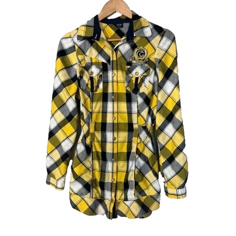Coogi Plaid Long Sleeve Top Womens‎ Medium Retro 90s Clueless Preppy Heritage
